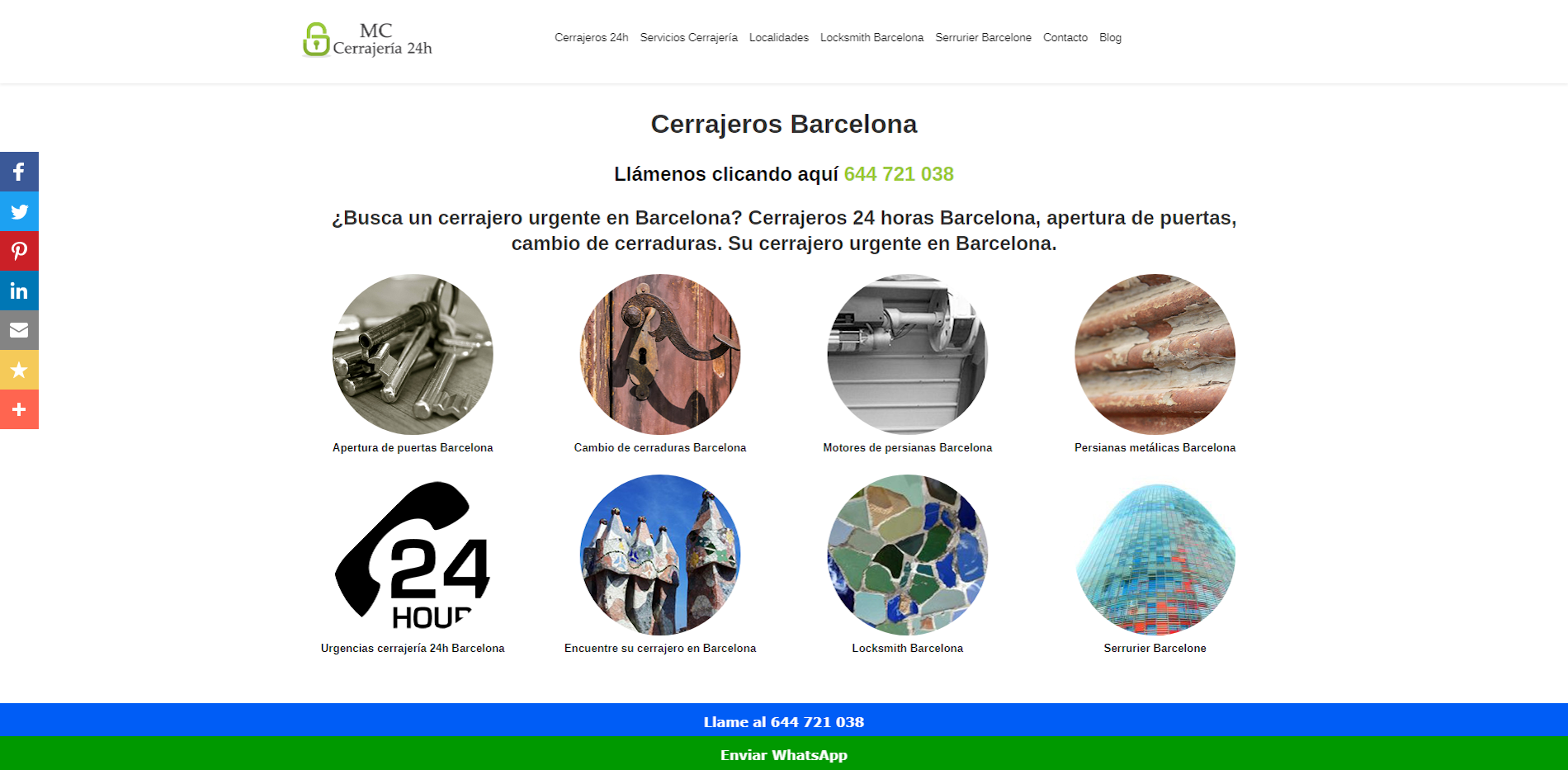 web cerrajerosbarcelona - Dise&ntilde;o Paginas Web