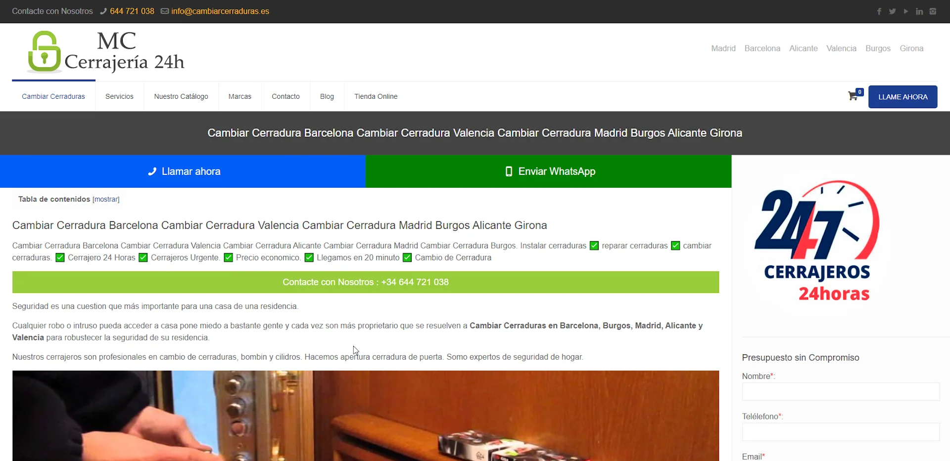 Posicionamiento Web Cáceres web cerraduras - Posicionamiento Web Cáceres