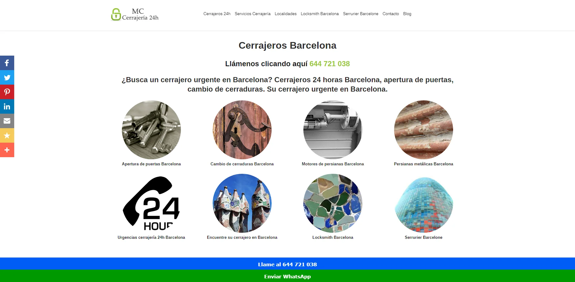 web cerrajerosbarcelona - Diseño Paginas Web