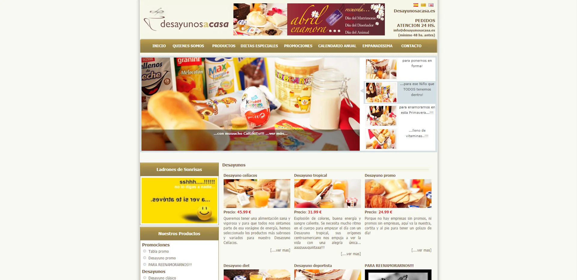 web desayunos - Diseño Paginas Web