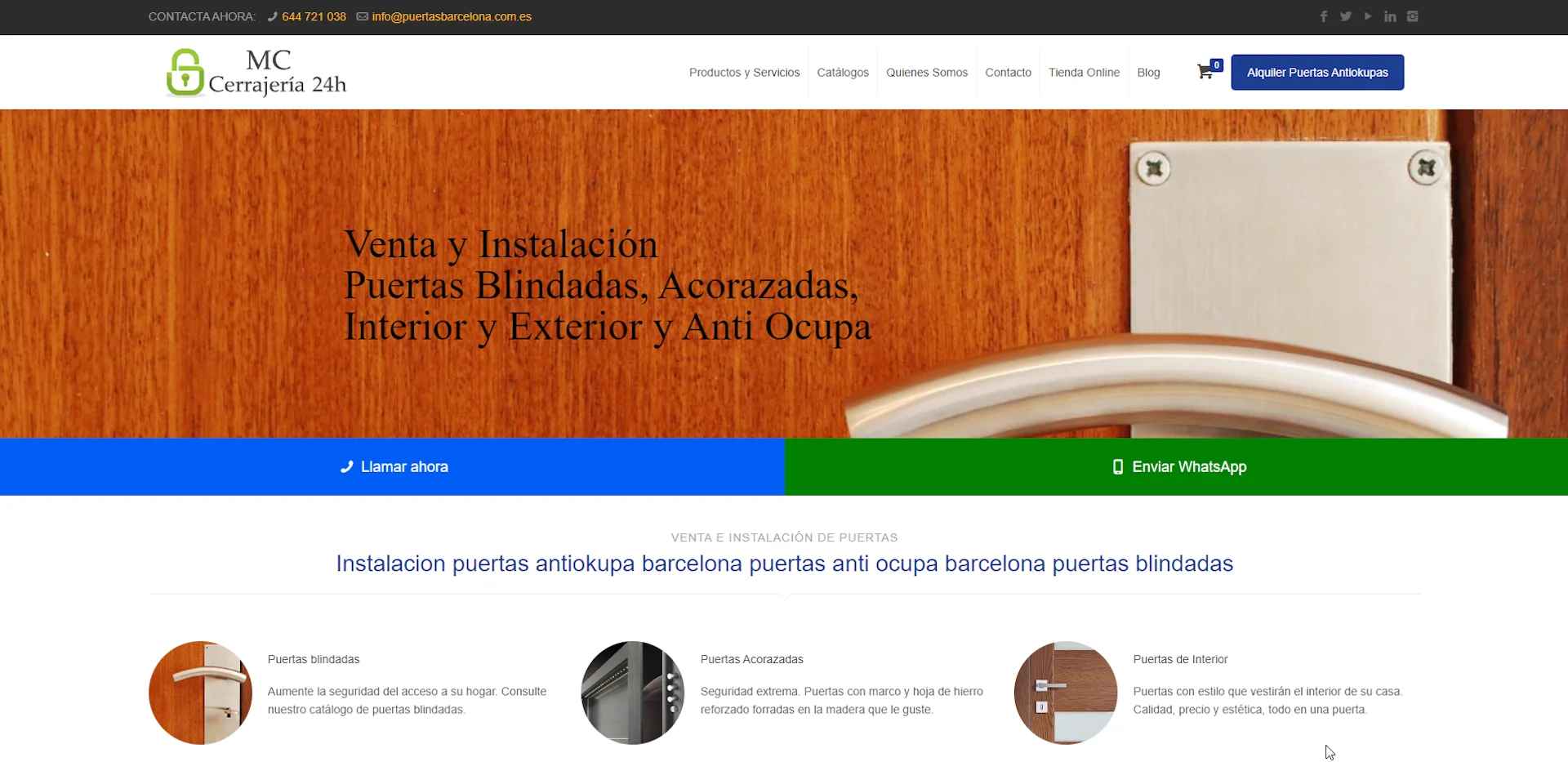 web puertasbarcelona - Nuestros Proyectos
